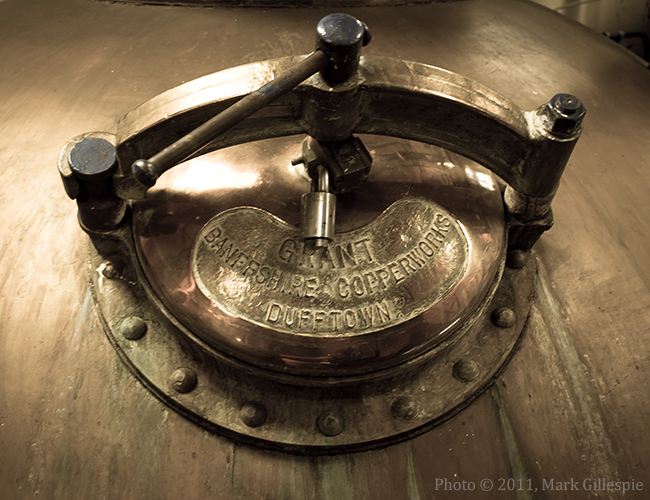 One of the stills at Pulteney Distillery in Wick, Scotland.