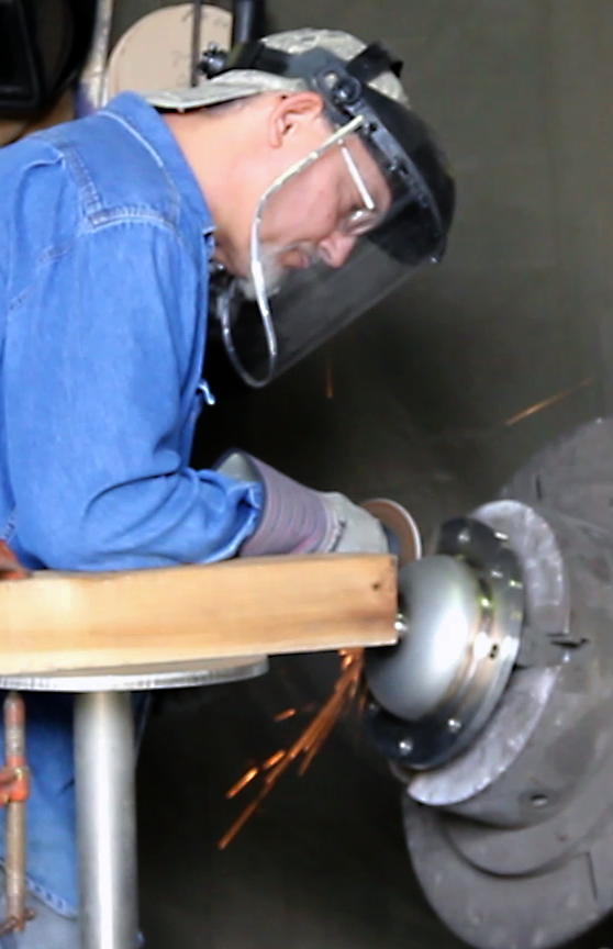 A metalworker at Vendome Copper & Brass Works in Louisville, Kentucky.