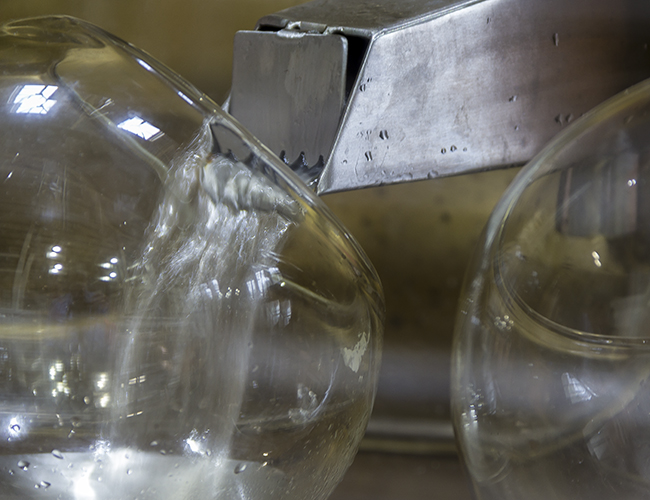 The first spirit flowing off the stills at Ireland's Waterford Distillery. Photo ©2015 by Mark Gillespie.