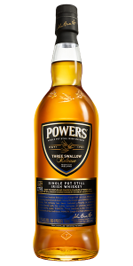 Powers Three Swallow Single Pot Still Irish Whiskey. Image courtesy Irish Distillers. 