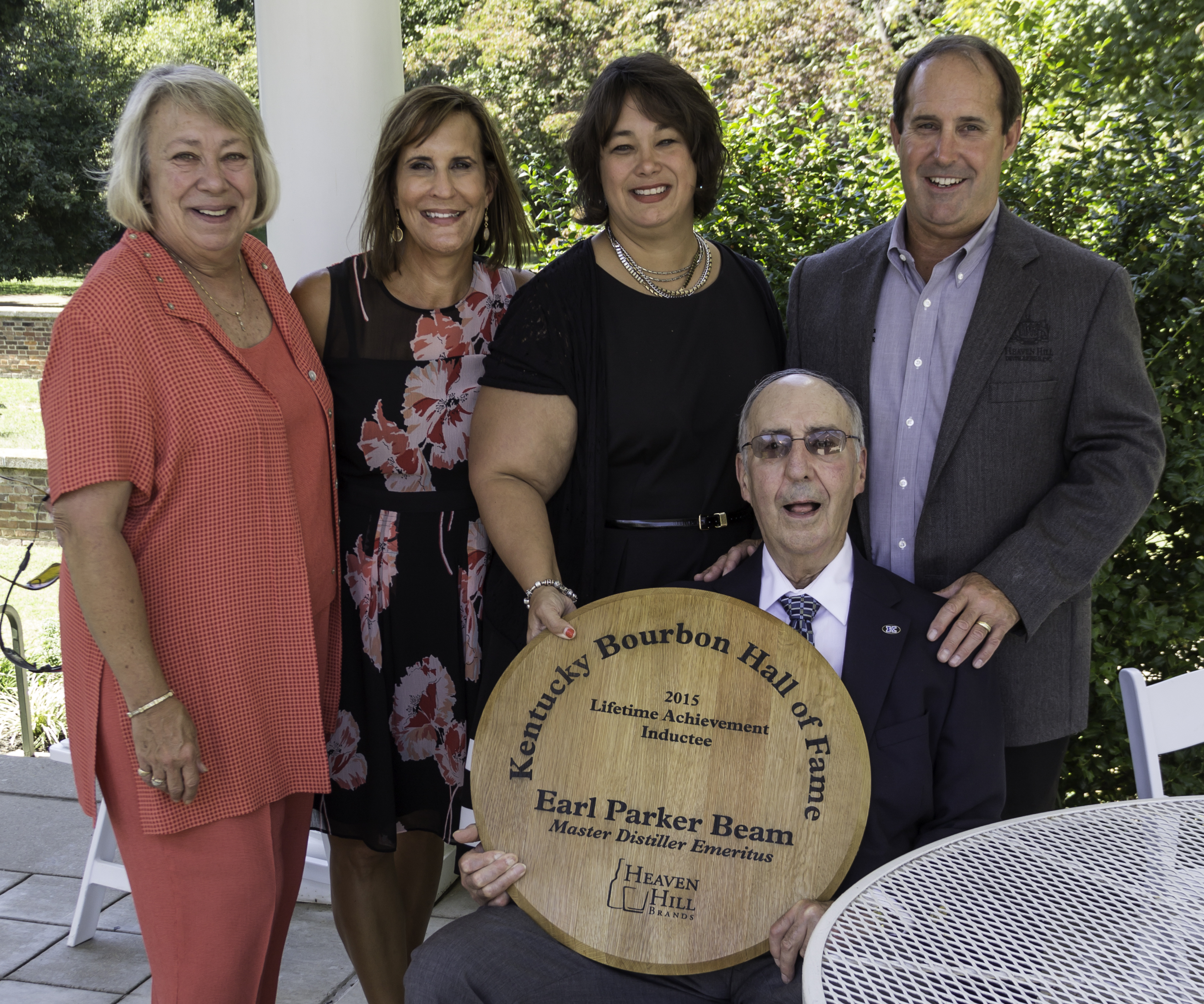 Parker Beam (seated) with his wife and children September 16, 2015. Photo ©2015, Mark Gillespie/CaskStrength Media.