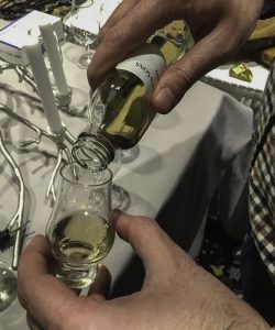 The Balvenie's Sam Simmons pours a sample of peated Balvenie single malt January 21, 2017. Photo ©2017, Mark Gillespie/CaskStrength Media.