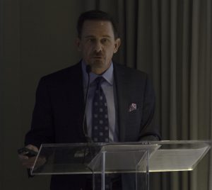 Distilled Spirits Council CEO Kraig Naasz speaks at the group's annual economic briefing February 7, 2017 in New York City. Photo ©2017, Mark Gillespie/CaskStrength Media.