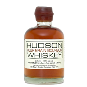 Hudson Four Grain Bourbon Whiskey. Image courtesy Tuthilltown Spirits/William Grant & Sons.