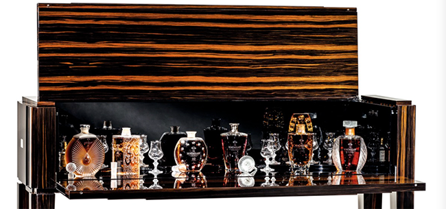 The Macallan in Lalique Legacy Collection and bespoke display case auctioned at Sotheby's in Hong Kong April 2, 2017. Image courtesy Sotheby's. 