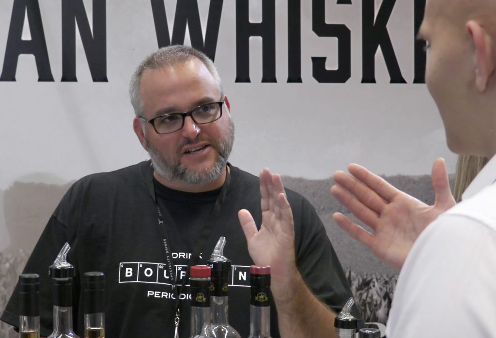 Smooth Ambler co-founder John Little talks with a consumer during The Whisky Show in London. Photo ©2017, Mark Gillespie/CaskStrength Media.