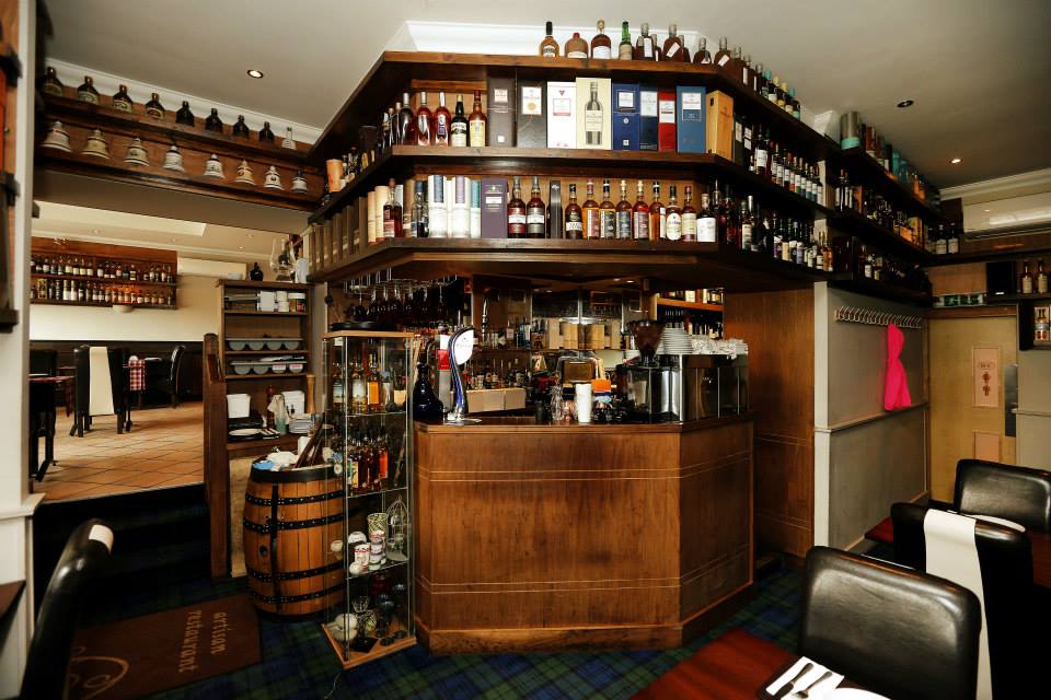 A small part of the whisky bar at the Artisan Restaurant in Wishaw, Scotland. Photo courtesy Derek Mather/Artisan Restaurant.