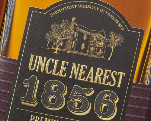 The label for Uncle Nearest 1856 Whiskey. Photo courtesy Uncle Nearest Whiskey.