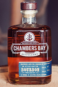 Chambers Bay Straight Bourbon. Image courtesy Chambers Bay Distilery.