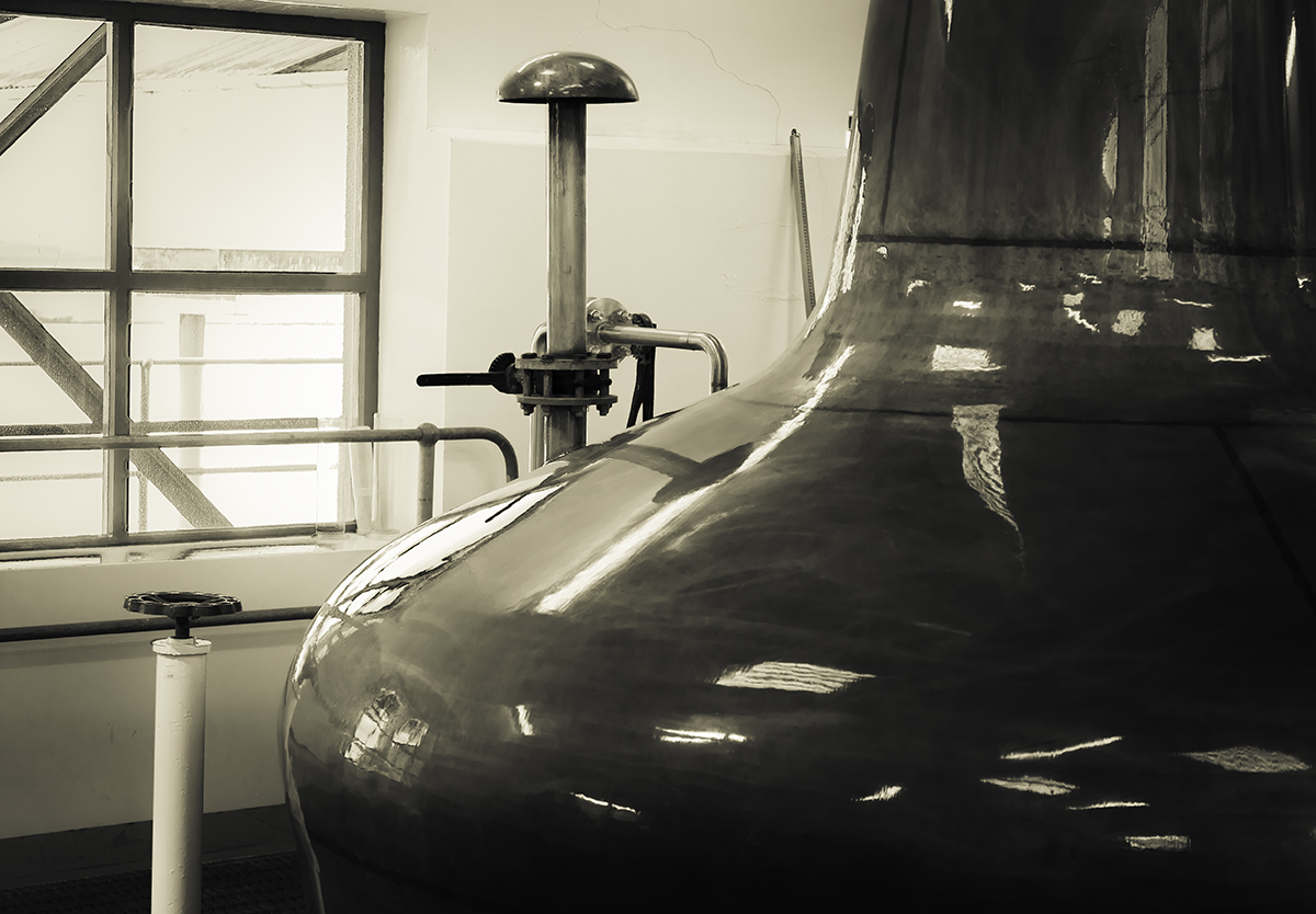 One of the stills at Scotland's Benromach Distillery. File photo ©2022, Mark Gillespie/CaskStrength Media.