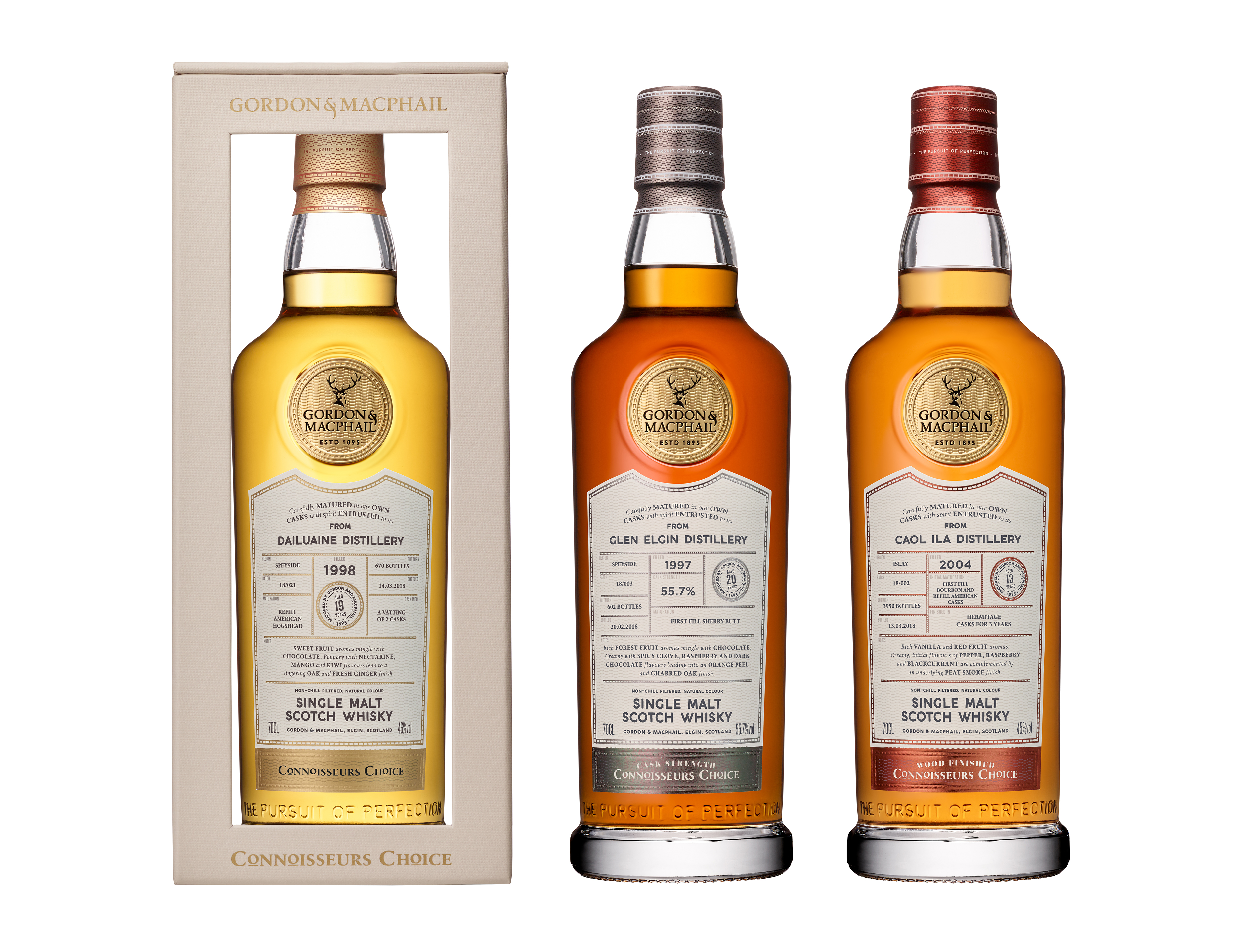 The new bottle and case design for Gordon & MacPhail's Connoisseurs Choice series. Image courtesy Gordon & MacPhail.