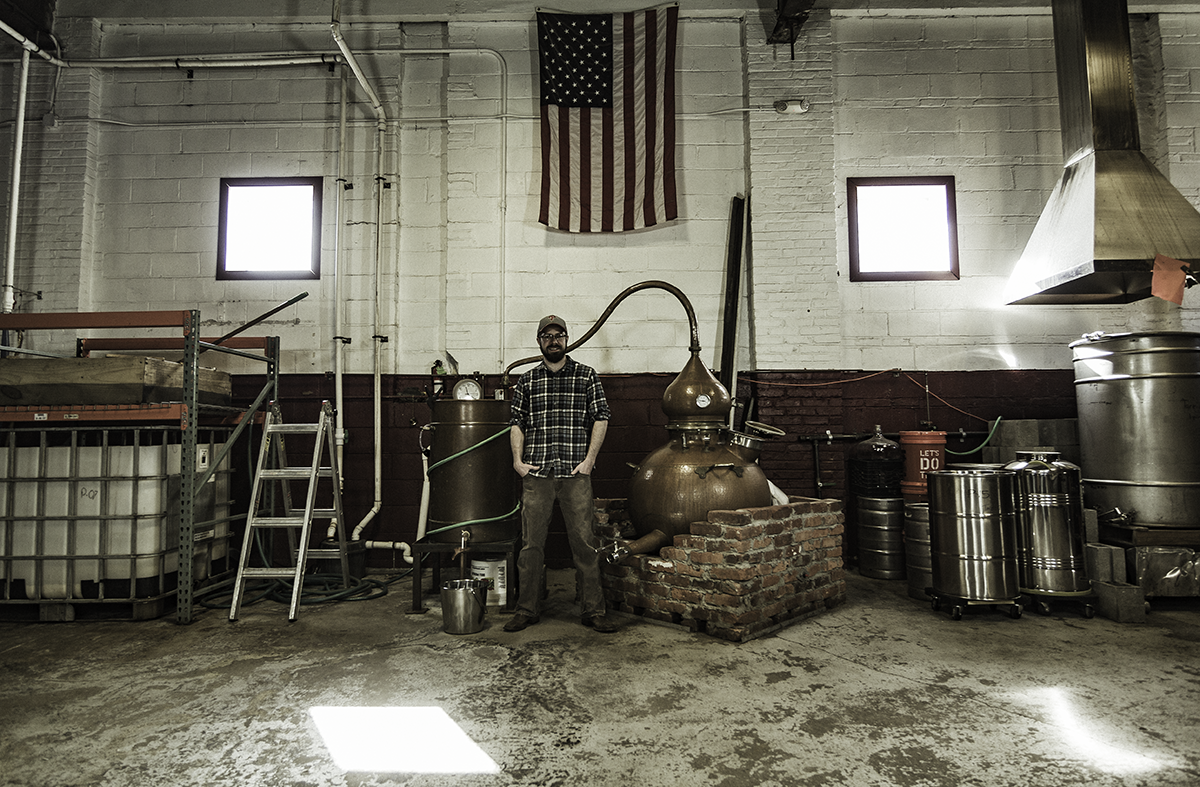 Cooper River Distillers founder James Yoakum in his Camden, New Jersey distillery. Photo ©2017, Mark Gillespie/CaskStrength Media.