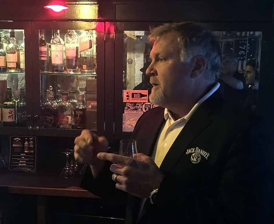 Jack Daniel's Master Distiller Jeff Arnett speaks at the launch of a new Bottled in Bond edition August 1, 2018. Photo ©2018, Mark Gillespie/CaskStrength Media.