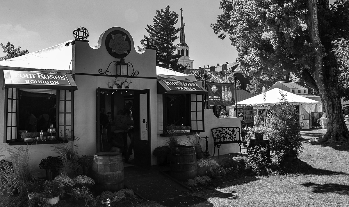 The Four Roses exhibit and gift shop on the Spalding Hall lawn during the Kentucky Bourbon Festival in Bardstown, Kentucky. File photo ©2018, Mark Gillespie/CaskStrength Media.