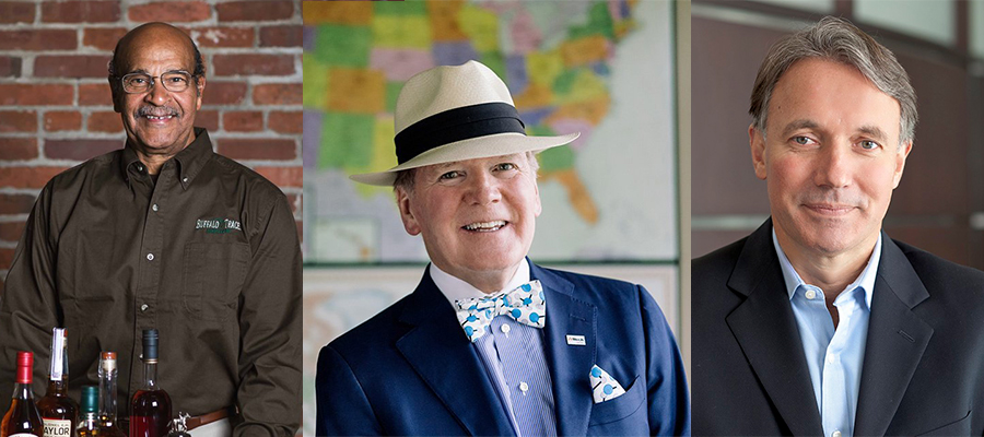 The Kentucky Bourbon Hall of Fame Class of 2018 (L-R): Freddie Johnson, Dr. Pearse Lyons, and Matt Shattock. Photos courtesy Buffalo Trace, Alltech, and Beam Suntory.