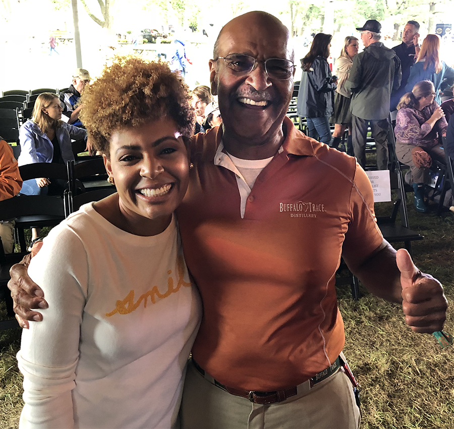 Black Bourbon Society founder Samara Rivers and Buffalo Trace's Freddie Johnson at Bourbon & Beyond in Louisville, Kentucky September 22, 2018. Photo ©2018, Mark Gillespie/CaskStrength Media.