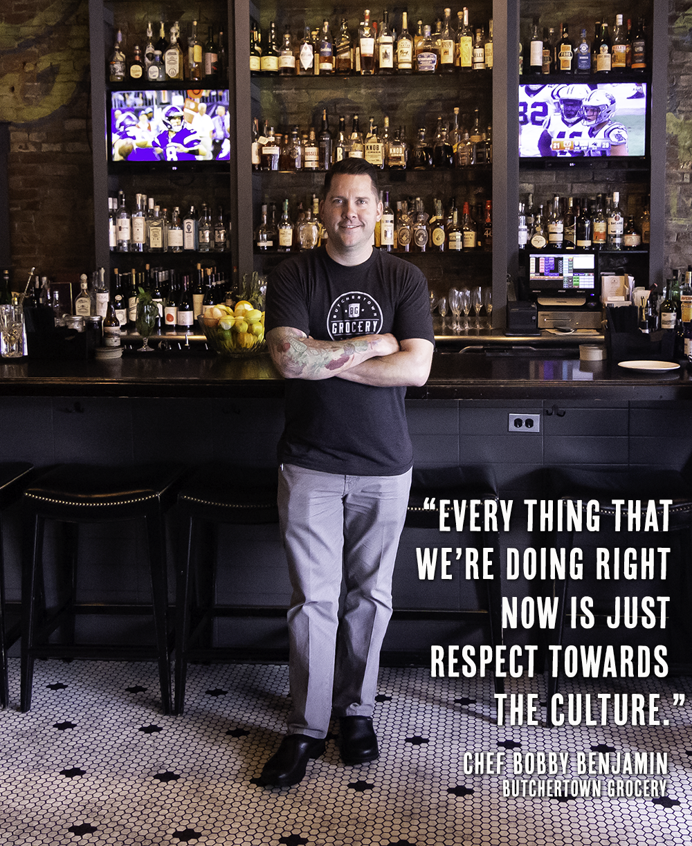 Chef Bobby Benjamin of Louisville's Butchertown Grocery. Photo ©2018, Mark Gillespie/CaskStrength Media.