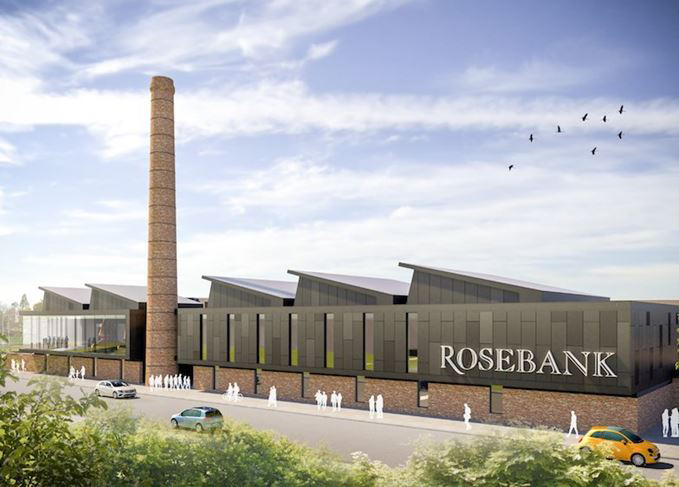 An architect's rendering of the proposed design for the revived Rosebank Distillery in Scotland. Image courtesy Ian Macleod Distillers.