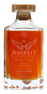 Amrut Greedy Angels Peated Sherry 10YO Whisky. Image courtesy Amrut Distilleries. 