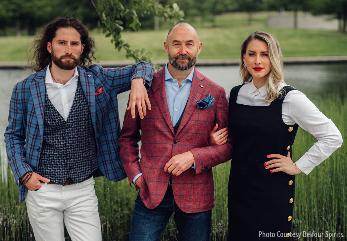 The Belfour family: (L-R) Dayn, Ed, and Reaghan Belfour. Image courtesy Belfour Spirits.