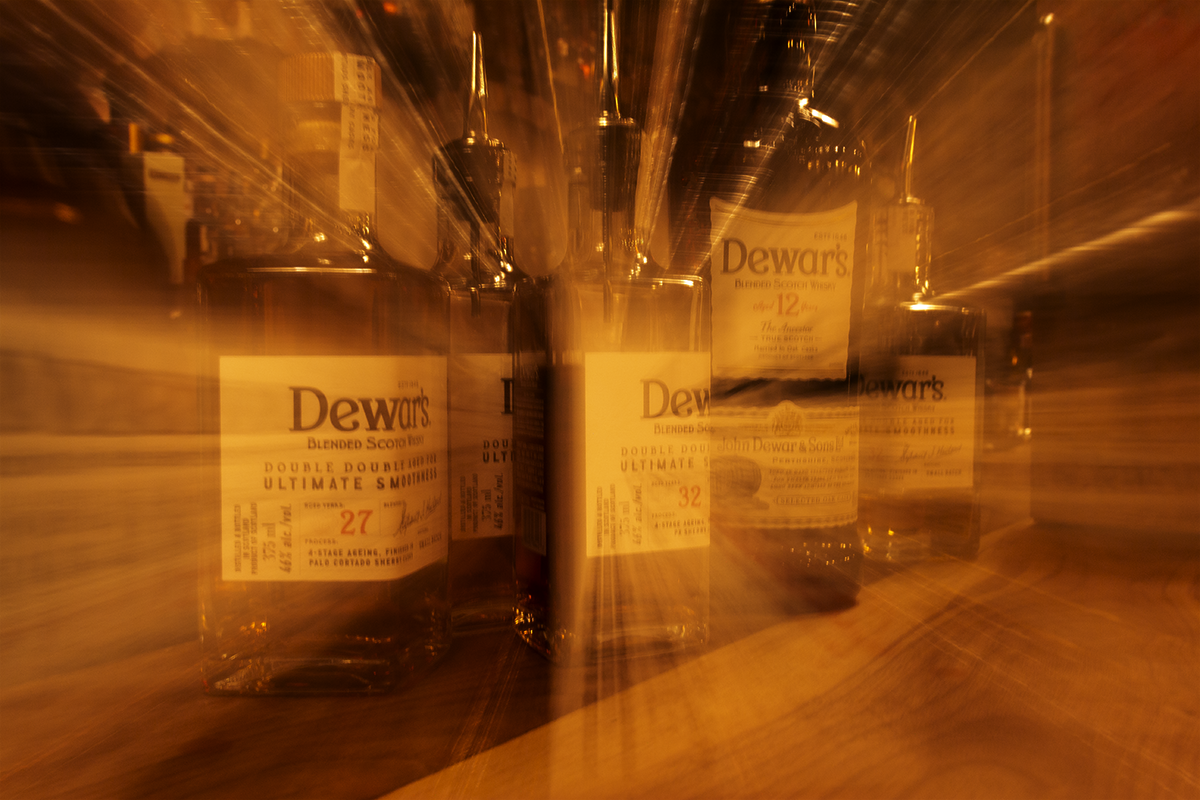 A creative look at Scotch Whisky bottles. Photo ©2020, Mark Gillespie/CaskStrength Media.