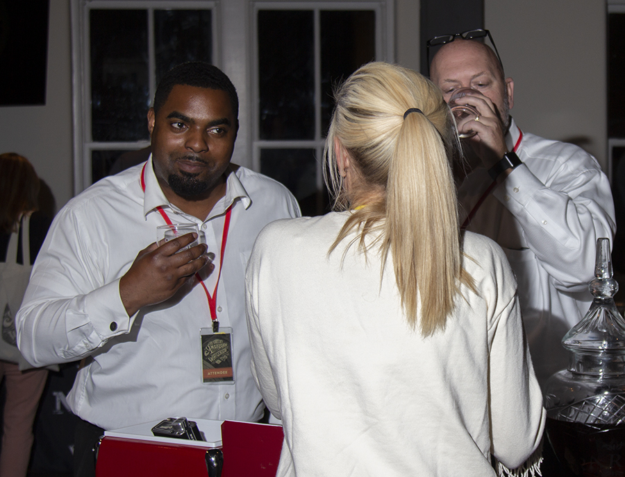 Guests at the Great American Whiskey Festival in Columbia, SC listen to a brand ambassador's presentation. File photo ©2020, Mark Gillespie/CaskStrength Media.