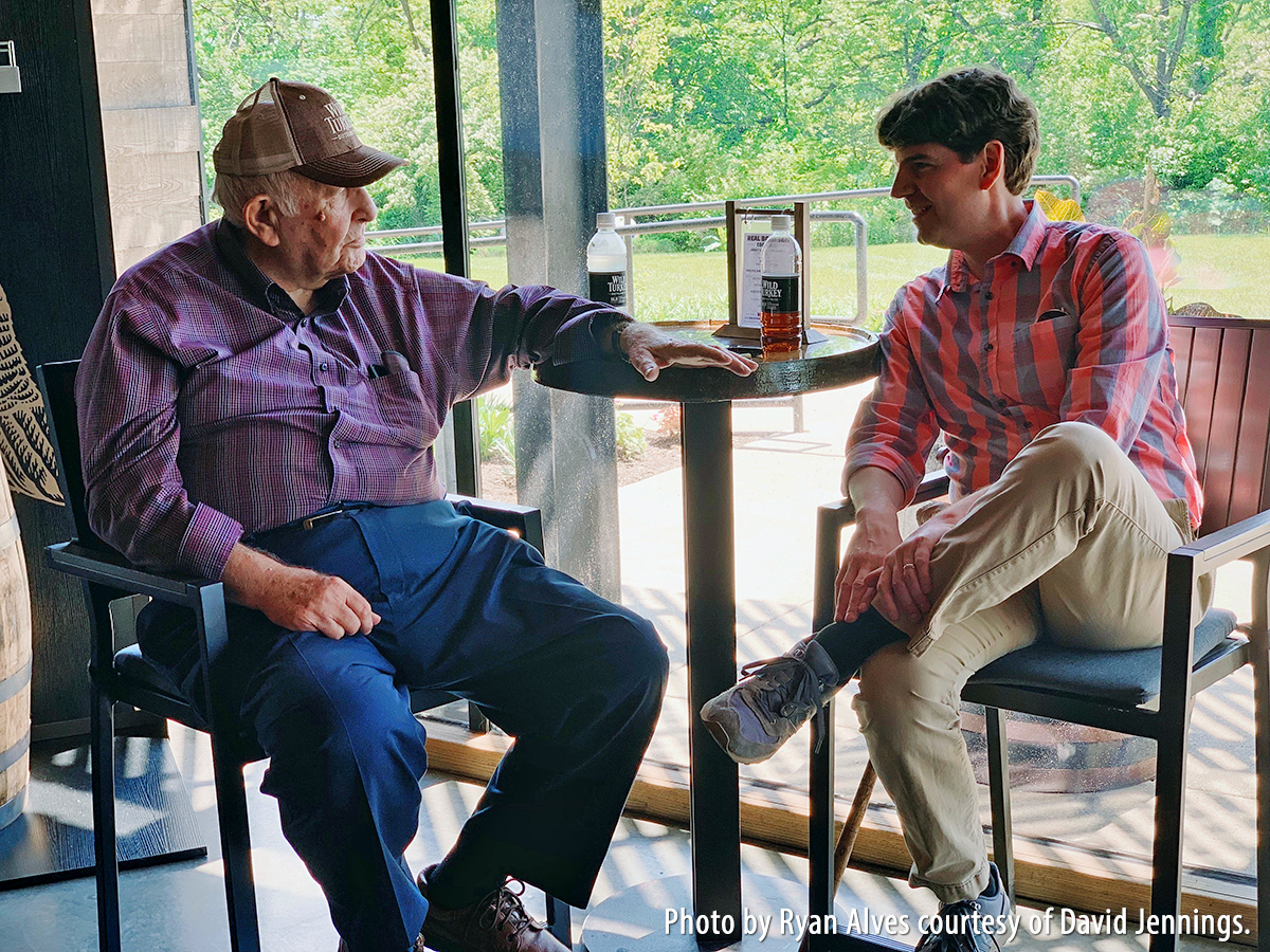 Wild Turkey Master Distiller Jimmy Russell (L) and author David Jennings at the distillery in Lawrenceburg, Kentucky. Photo by Ryan Alves courtesy of David Jennings.