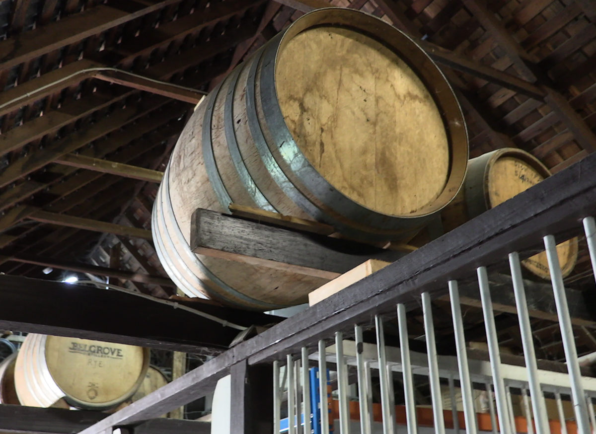 Belgrove barrels in the rafters.