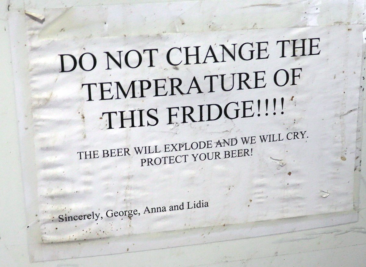 Beer refrigerator sign