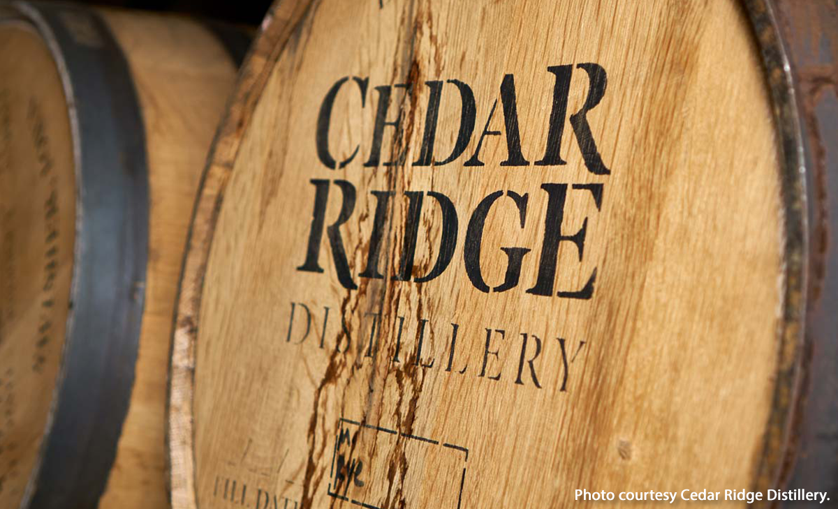 A barrel of Cedar Ridge Iowa Whiskey. Image courtesy of Cedar Ridge Distillery.