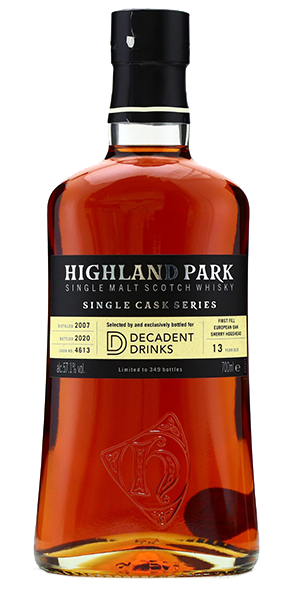 Decadent Drinks Highland Park 2007 Single Cask. Image courtesy Decadent Drinks.