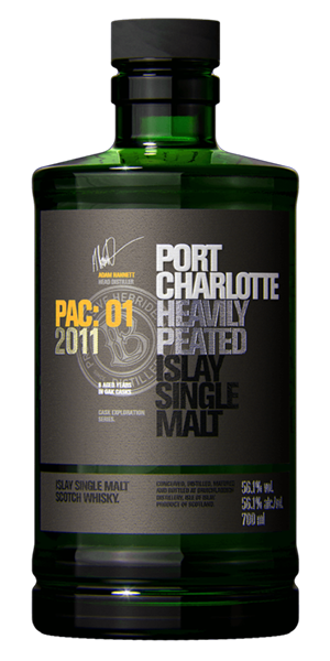 Port Charlotte PAC: 01 2011 Islay Single Malt. Image courtesy Bruichladdich.