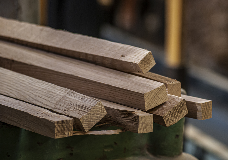 Barrel staves stacked at the Brown-Forman Cooperage. File photo ©2023, Mark Gillespie/CaskStrength Media.