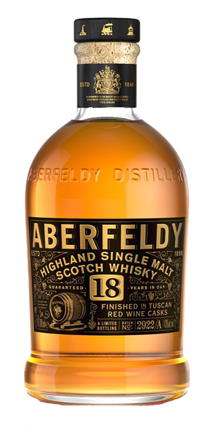 Aberfeldy 18 Tuscan Cask Finish. Image courtesy Aberfeldy.