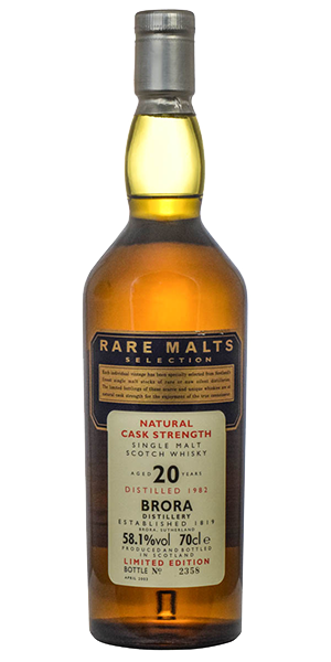 Brora 1982 Rare Malts Single Malt. Image courtesy Diageo.