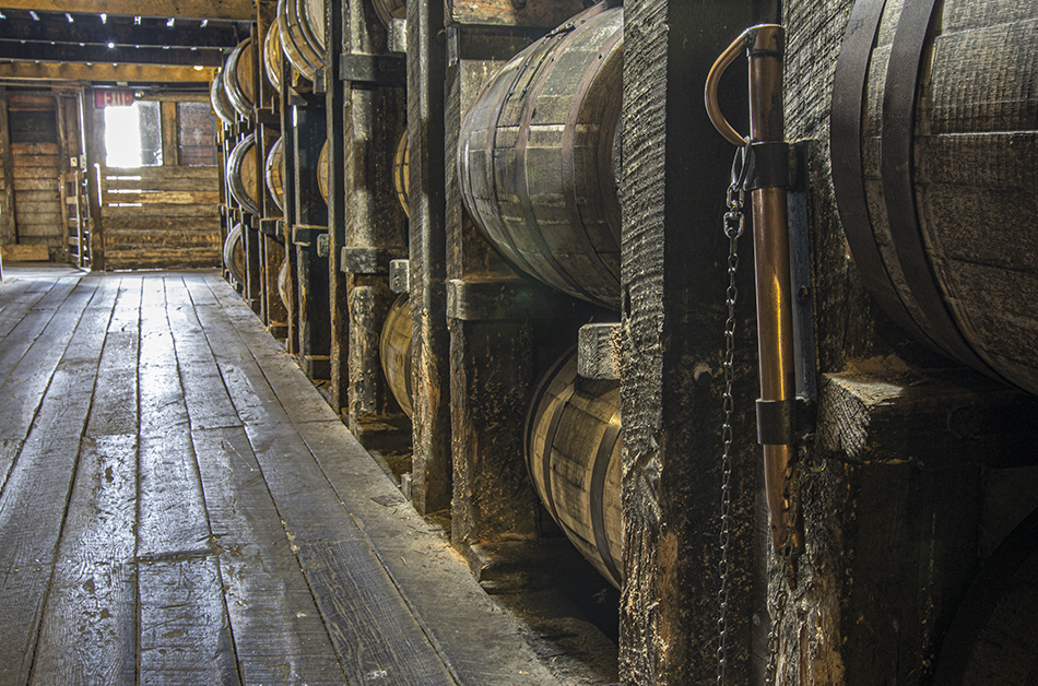 A "whiskey thief" in a Kentucky rickhouse. File photo ©2023, Mark Gillespie/CaskStrength Media.